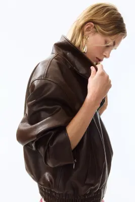 Veste en tissu enduit - Marron foncé — photo 3