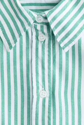 Chemise Oxford - Vert/rayures blanches — photo 5