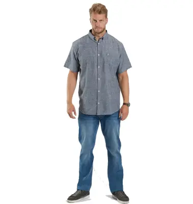 ALL SIZE GRANDE LONGUEUR CHEMISE LIN Bleu — photo 4