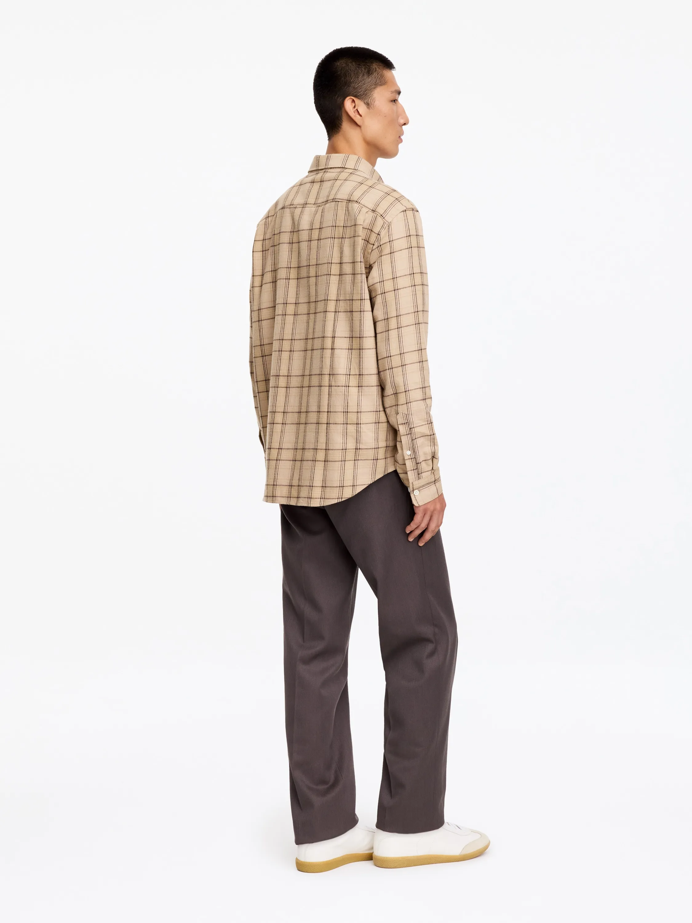 Chemise en flanelle brossée - Carreaux/Beige