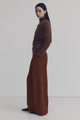 Pantalon à effet superposé - Marron — photo 2