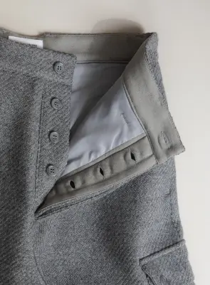 Cargo Pants in Light Gray 100% Italian Wool — photo 2