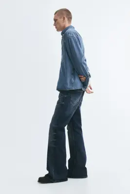 Regular Flared Jeans - Bleu denim foncé — photo 5