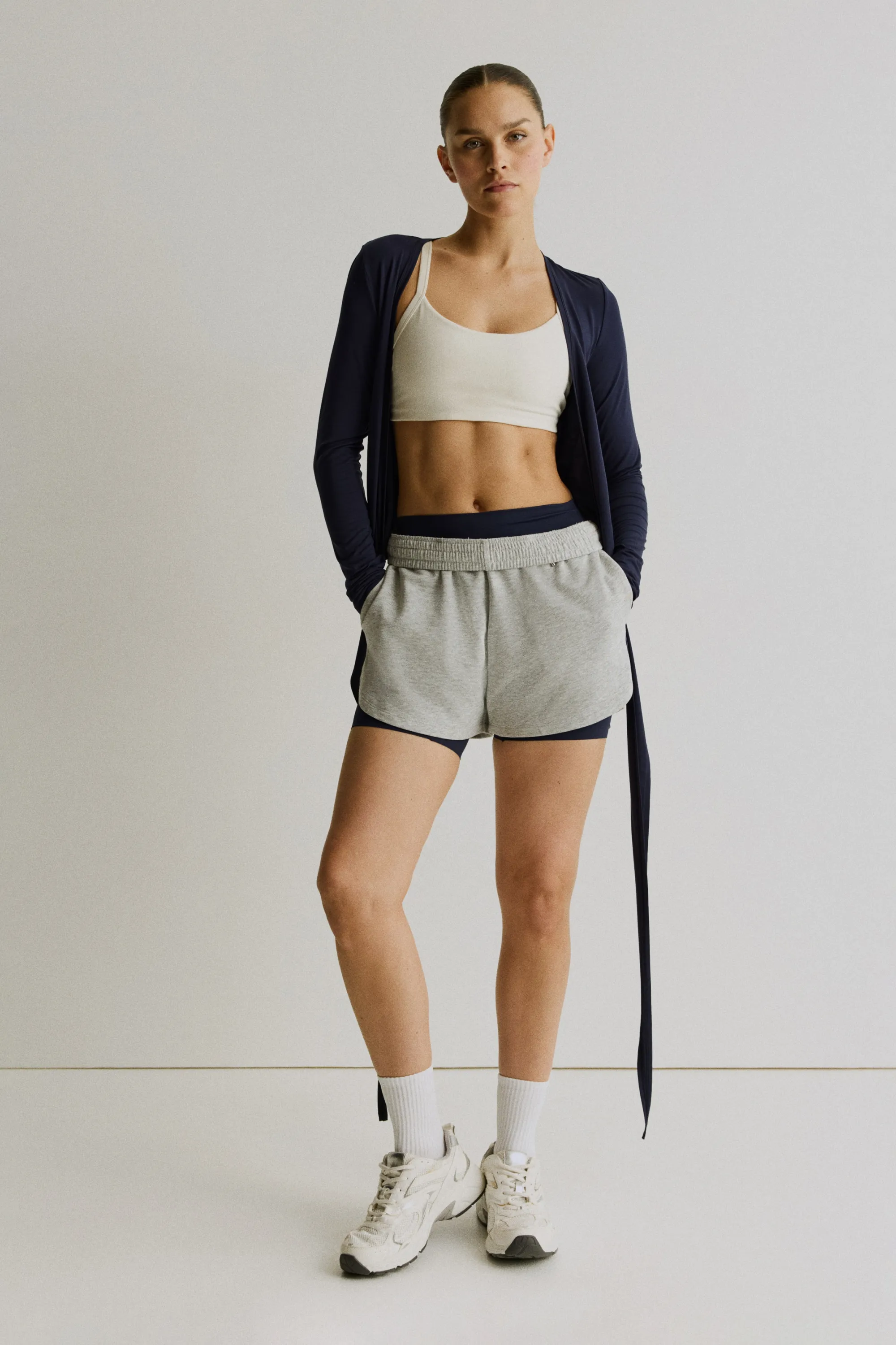 Top de sport croisé en modal - Bleu marine