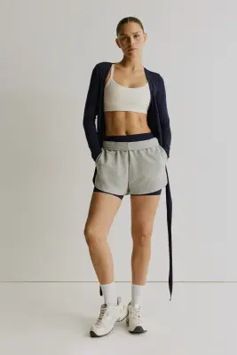 Top de sport croisé en modal - Bleu marine — photo 1