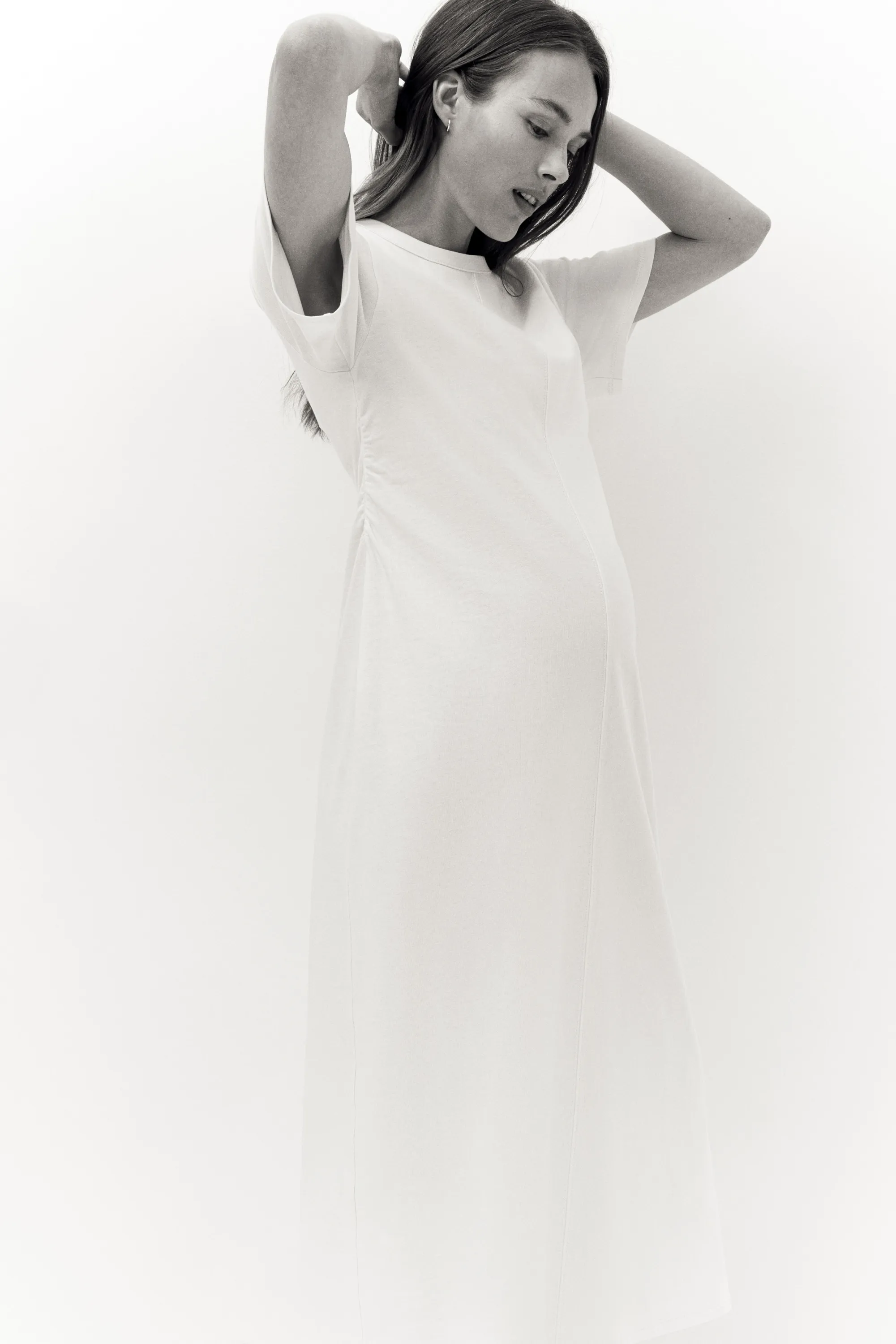MAMA Robe T-shirt en coton - Crème