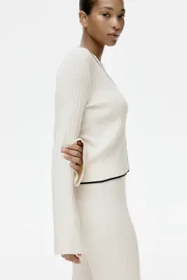 Gilet en maille torsadée - Crème — photo 3