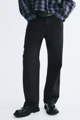 Pantalon Relaxed Fit en coton - Noir denim — photo 1