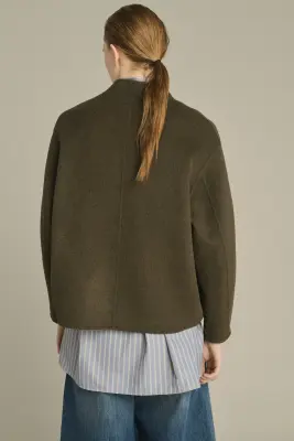 MANTEAU WINDSOR KAKI CHINÉ — photo 3