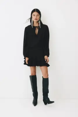 Robe avec jupe à étages - Gris foncé — photo 1
