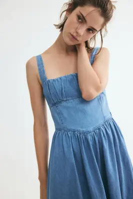 Robe midi en denim - Bleu denim clair — photo 2