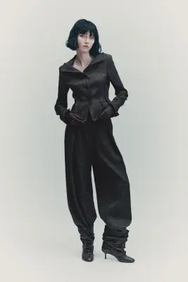 Blazer en laine mélangée - Gris foncé — photo 1