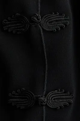 Gilet sans manches en jersey avec boutons noués - Noir — photo 4
