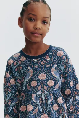 Robe en molleton imprimé - Bleu foncé/motif — photo 2