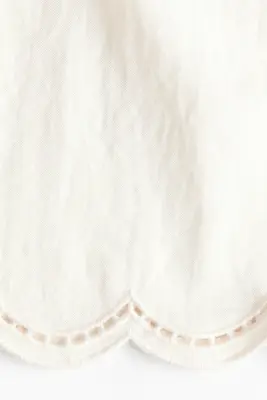 MAMA Pantalon festonné avec taille élastique - Crème — photo 4