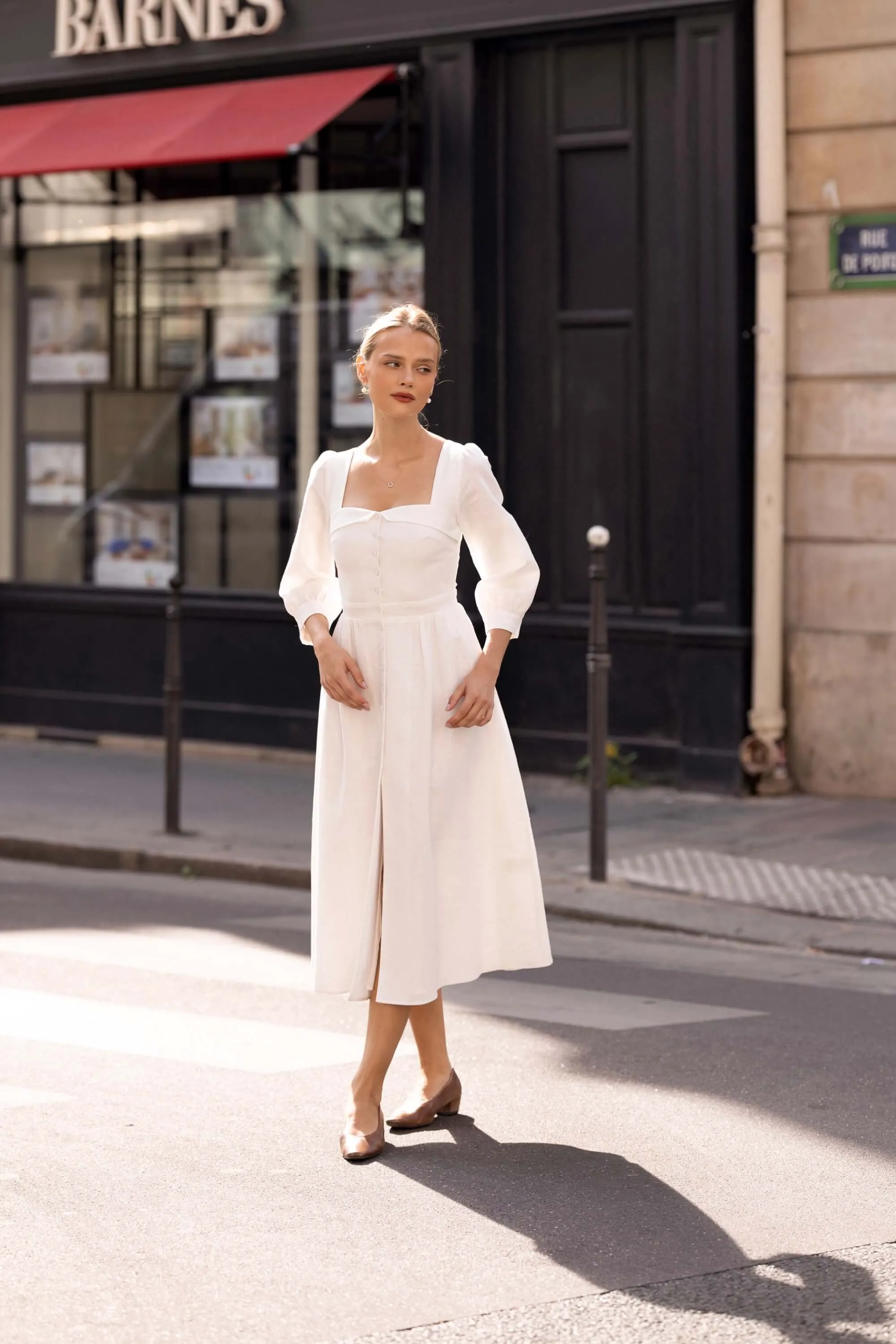 Esther Midi Dress - White