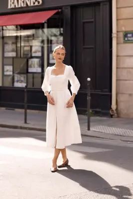 Esther Midi Dress - White — photo 1