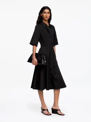 Robe-chemise en coton - Noir — photo 1