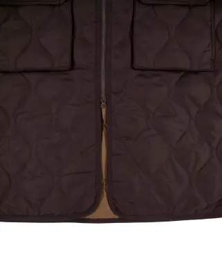 Military V Neck Zip Down Coat Black — photo 4