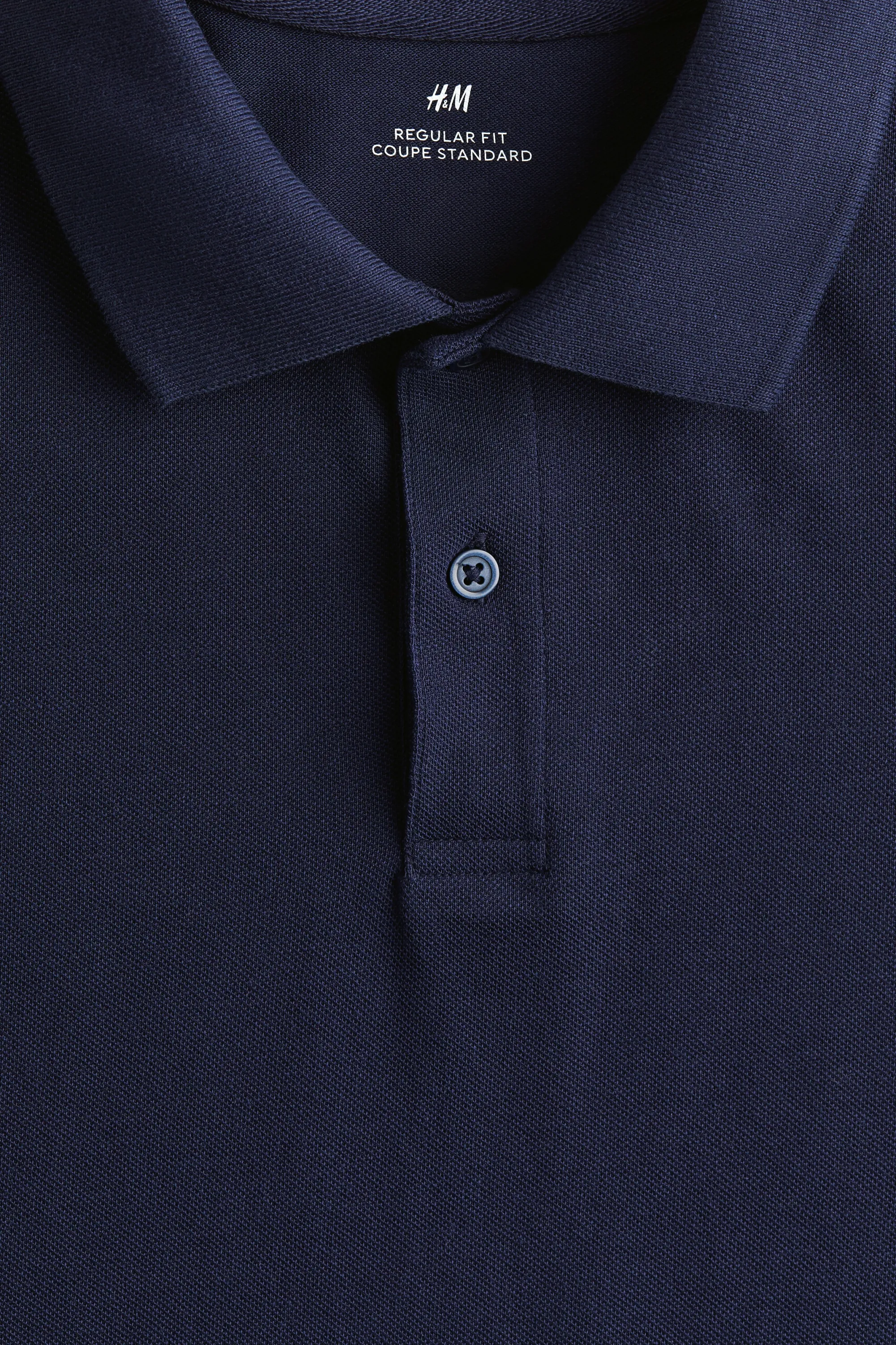 Polo Regular Fit en piqué - Bleu marine