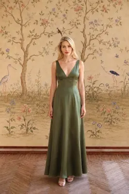 Calista Maxi Dress - Olive — photo 1