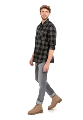 CAMEL ACTIVE CHEMISE CARREAUX Noir Gris — photo 5