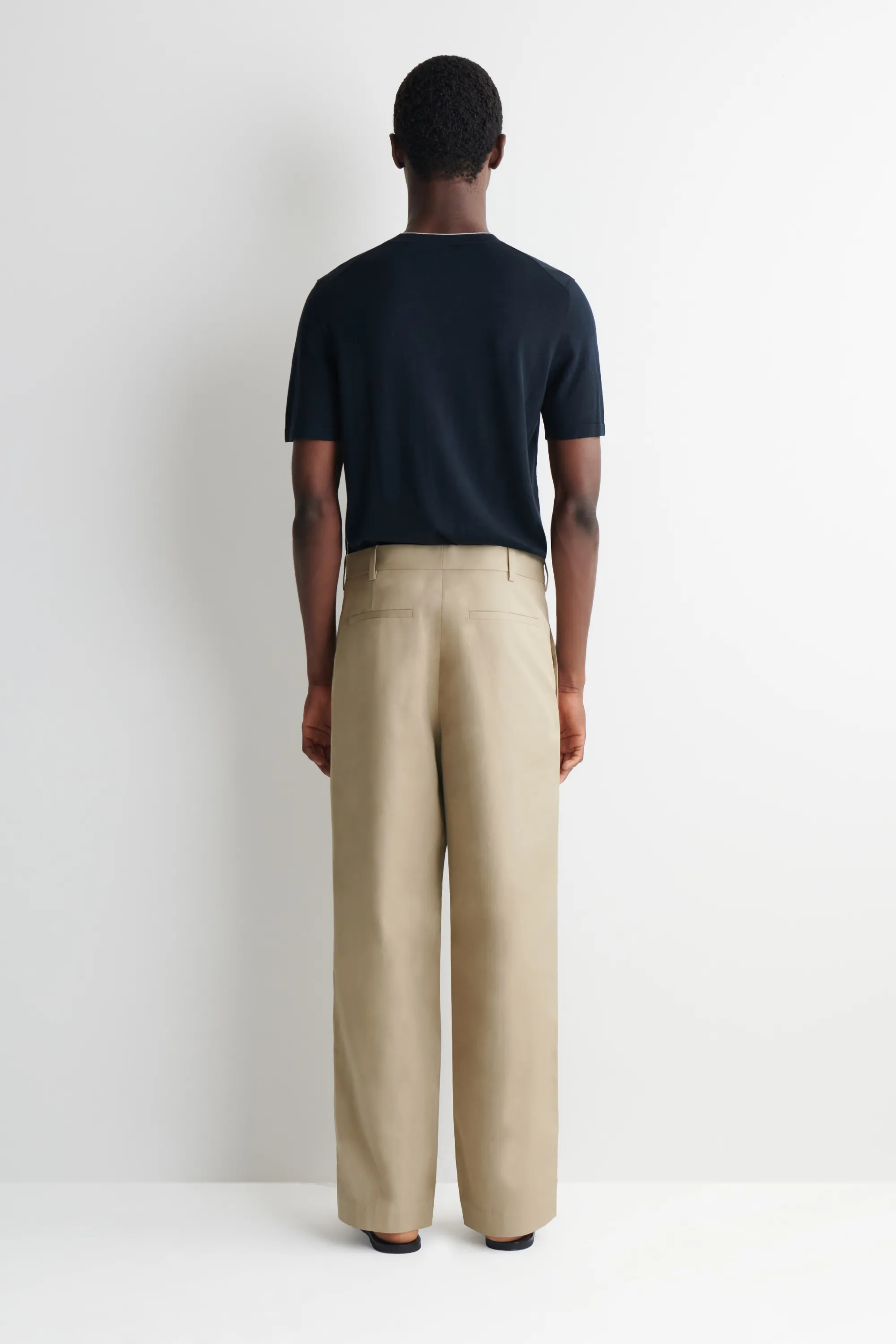 PANTALON CHINO LARGE DÉCONTRACTÉ EN COTON - SABLE