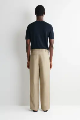PANTALON CHINO LARGE DÉCONTRACTÉ EN COTON - SABLE — photo 1