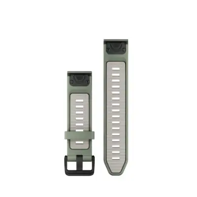 Bracelet Garmin Quickfit 20mm silicone vert sauge / gris cendré 010-13391-02 — photo 2