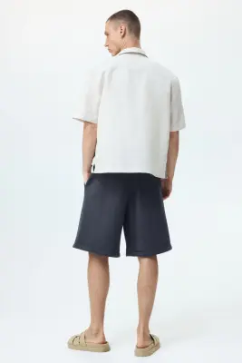 Short Relaxed Fit en scuba - Gris foncé — photo 4