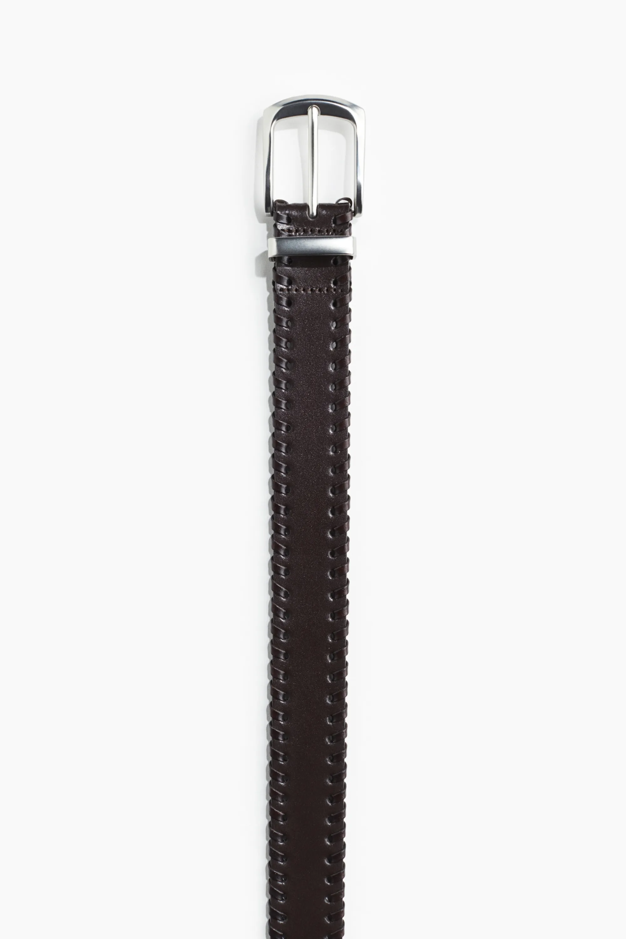 Ceinture en cuir fendu - Marron foncé