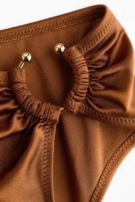 Maillot de bain bandeau paddé avec ouverture - Marron — photo 3