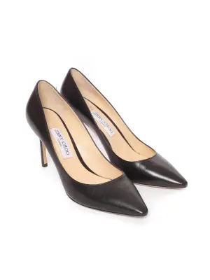 Escarpins en cuir noir bout pointu Prix boutique 595€ Taille 39 — photo 3
