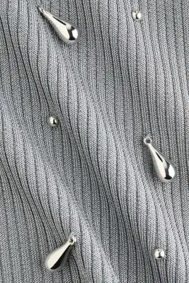 Débardeur avec perles fantaisie - Gris — photo 5