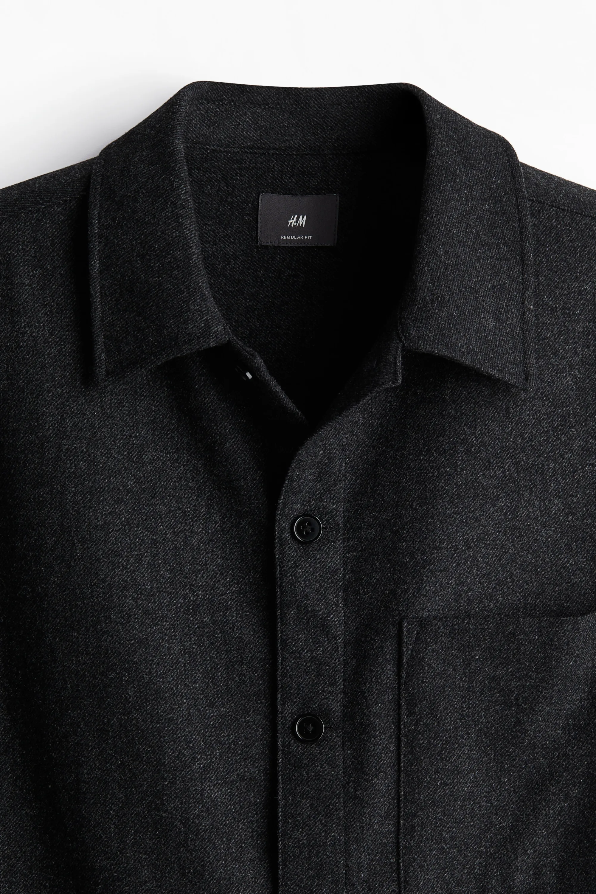 Chemise en laine mélangée - Gris foncé
