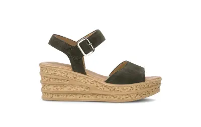 Sandales Gabor 44.651.80 Kaki - Cuir Nubuck Velcro Grande Pointure Femme — photo 3