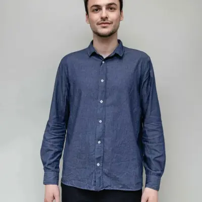 Chemise Julien Chambray bleu — photo 1