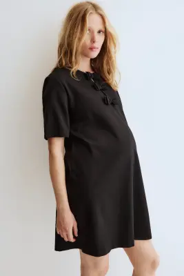 MAMA Robe droite avec nœuds - Noir — photo 4