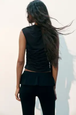 Pantalon volanté - Noir — photo 4