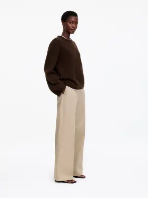Pull en mélange de laine et d'alpaga - Marron foncé — photo 2