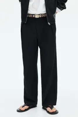 Pantalon chic Loose Fit à jambes larges - Noir — photo 2