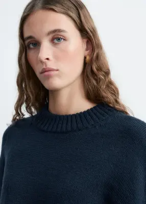 Pull oversize en laine - Bleu foncé — photo 3