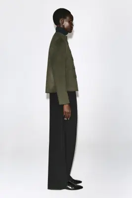 VESTE OFFICIER EN LAINE DOUBLE FACE - KAKI — photo 5