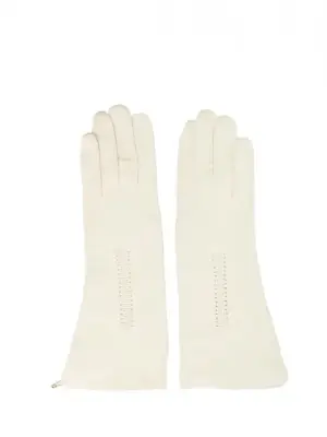 Gants long en suede blanc crème Taille 7 — photo 1