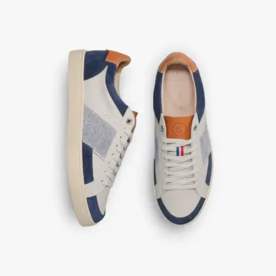 Baskets Hiba cuir denim crème — photo 2