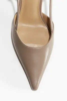 Escarpins à bout pointu avec bride arrière - Beige — photo 2