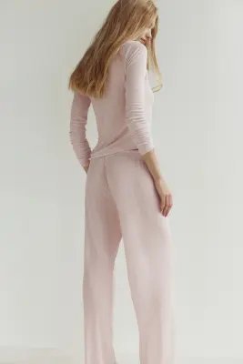 Pyjama côtelé - Rose clair — photo 2