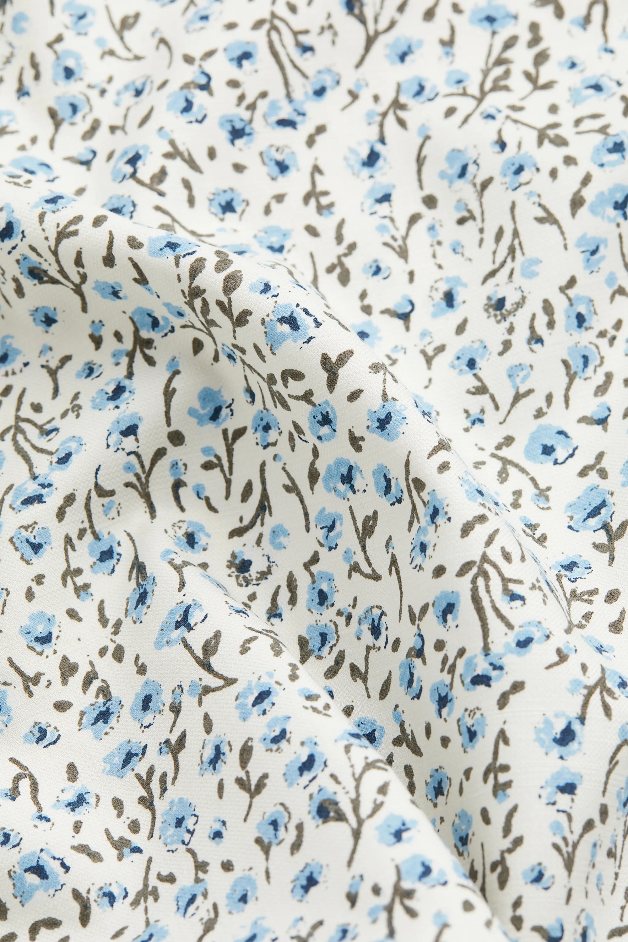 Robe à encolure en V - Blanc/fleuri
