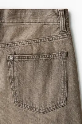 Jean Loose Straight à jambes tournantes - Gris denim — photo 4