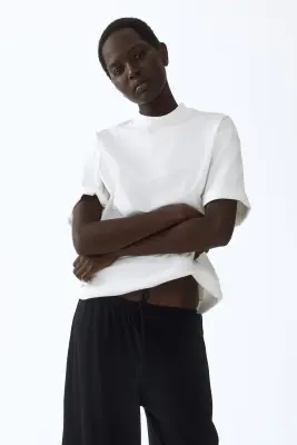 Pantalon côtelé avec cordon de serrage - Noir — photo 2
